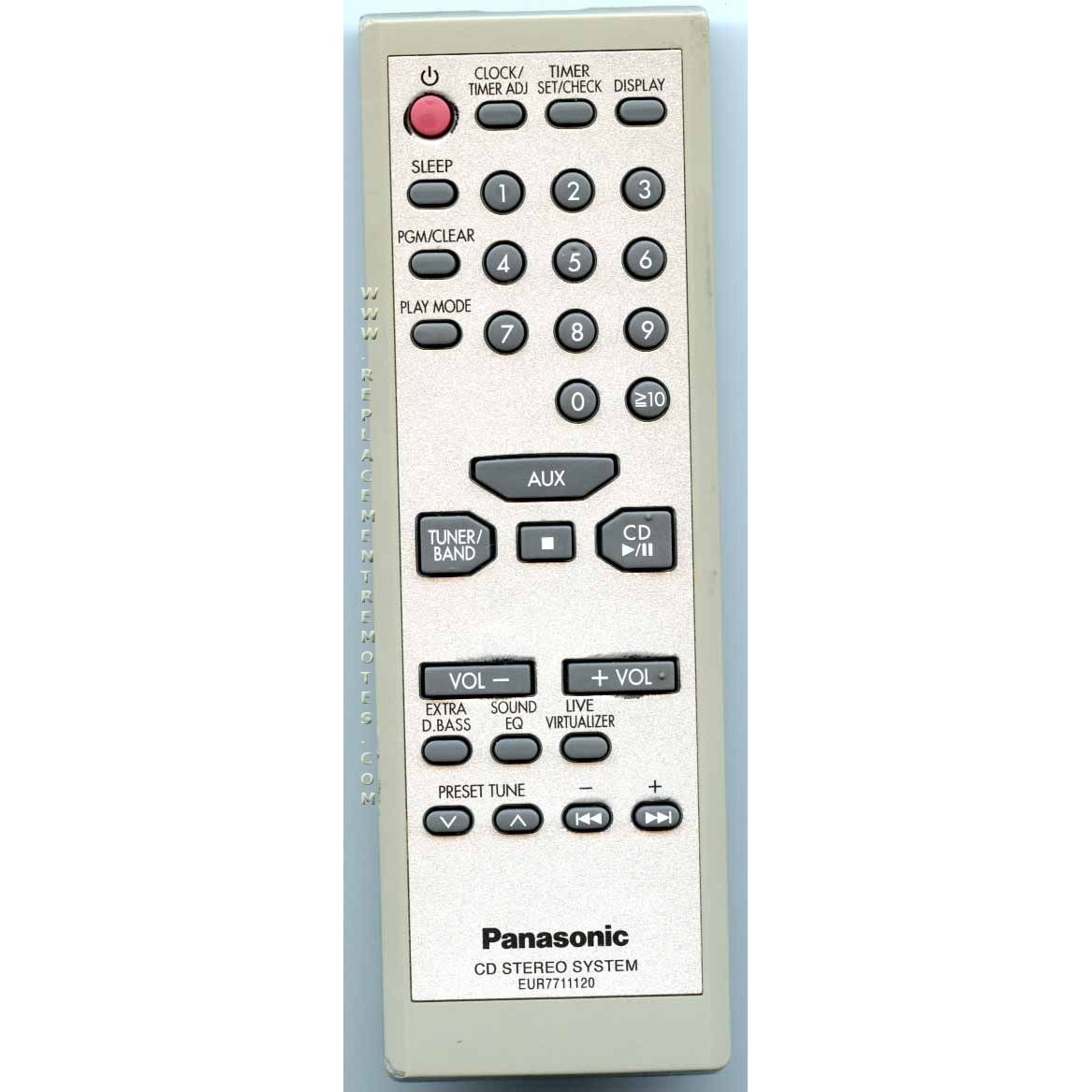 Panasonic EUR7711120 Audio Remote Control