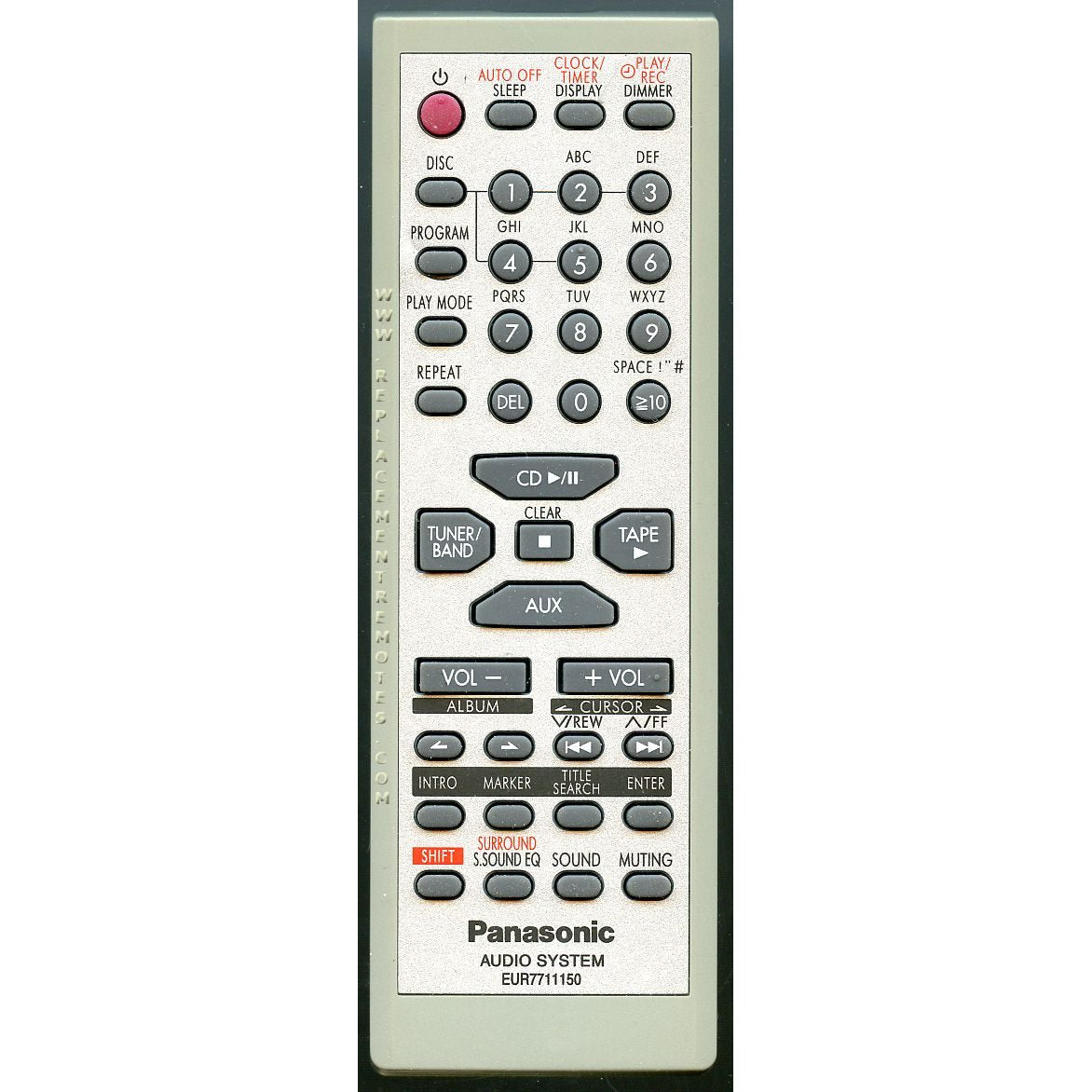 Panasonic EUR7711150 Audio Remote Control