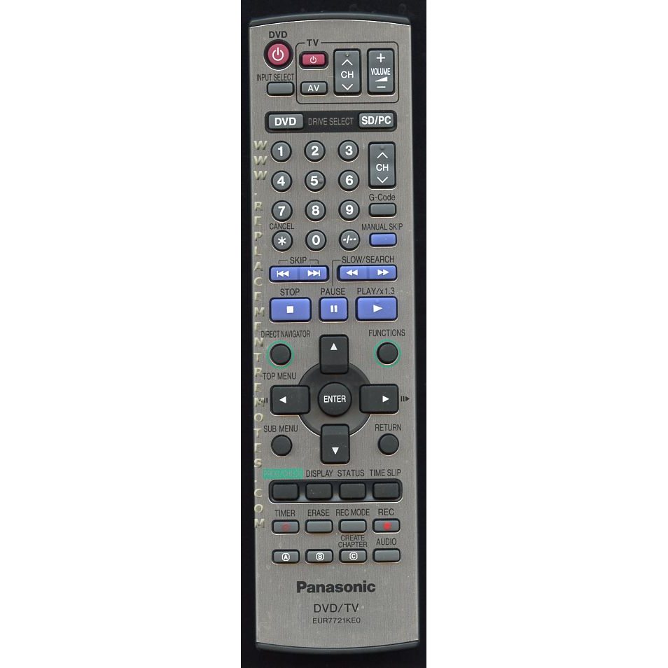 Panasonic EUR7721KE0 DVD Remote Control