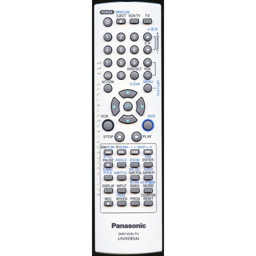 Panasonic EUR7724KB0 TV/VCR/DVD Remote Control