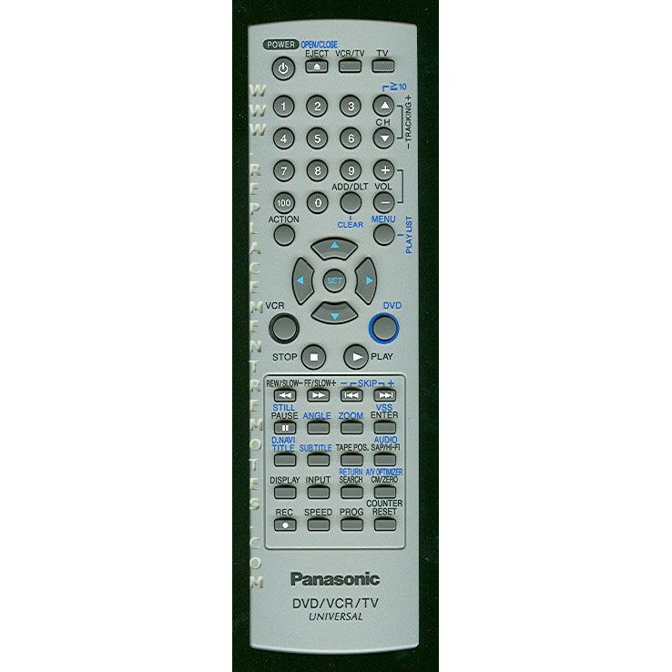 Panasonic EUR7724KC0 DVD/VCR Remote Control