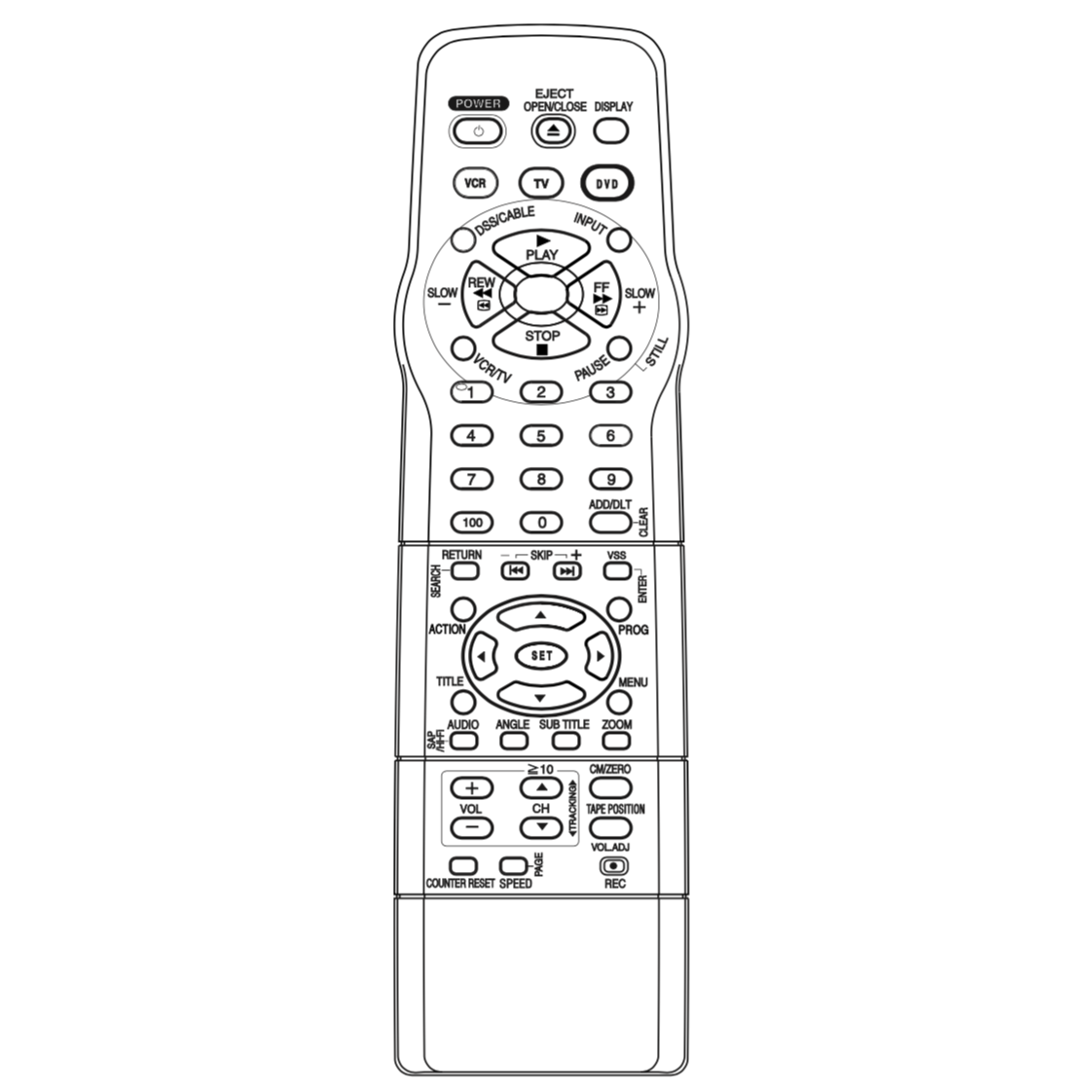 Panasonic LSSQ0377 DVD/VCR Remote Control