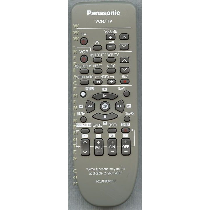 Panasonic N2QAHB000010 VCR Remote Control