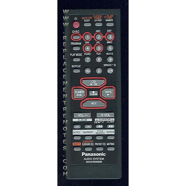 Panasonic N2QAHB000036 Audio Remote Control