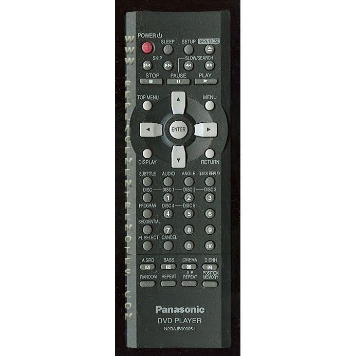 Panasonic N2QAJB000051 DVD Remote Control