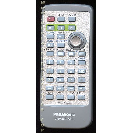 Panasonic N2QAJC000007 TV/DVD Remote Control