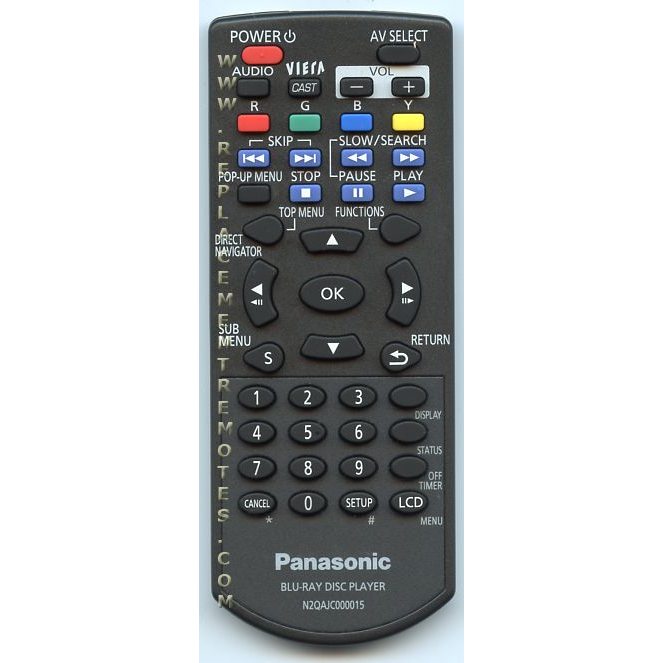 Panasonic N2QAJC000015 TV/DVD Remote Control