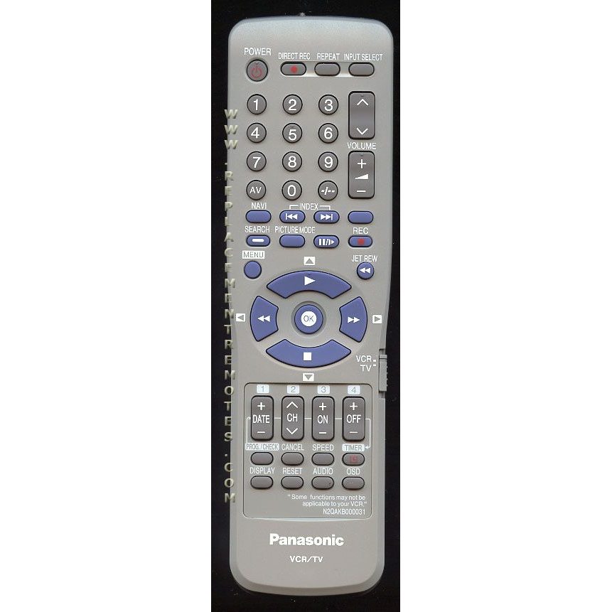 Panasonic N2QAKB000031 VCR Remote Control