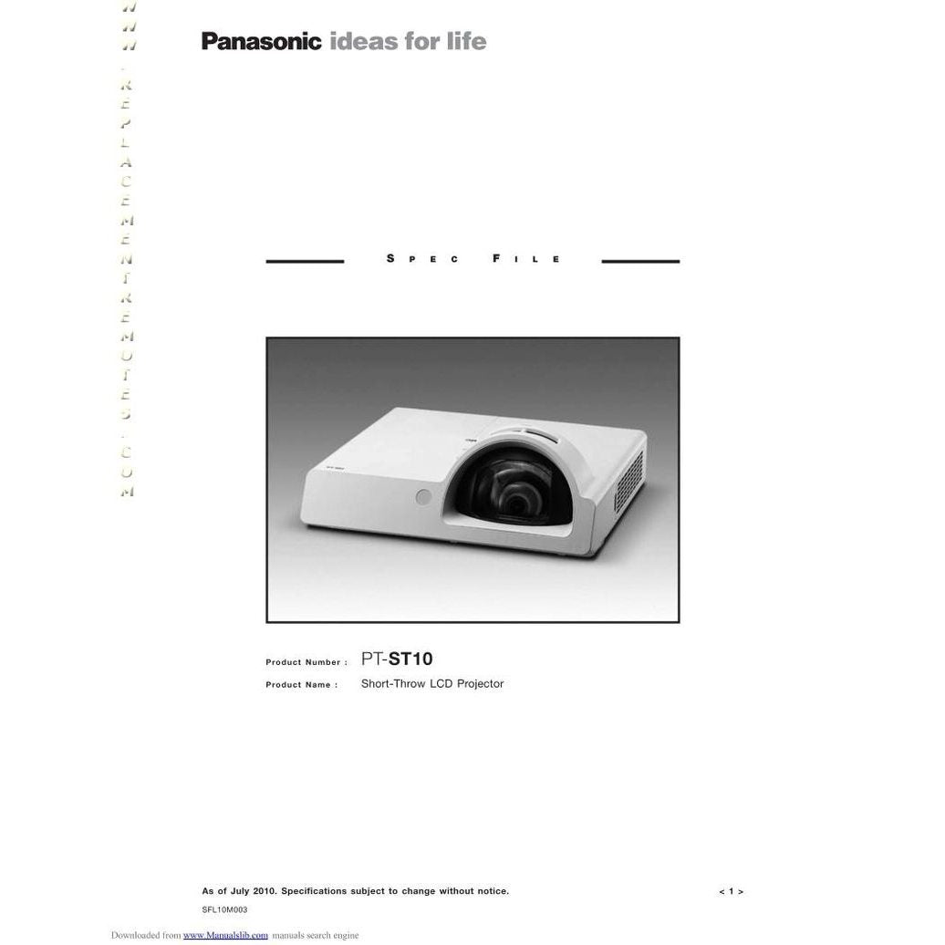 Panasonic N2QAYA000011 Projector Remote Control