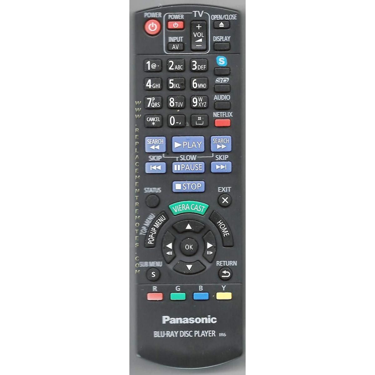 Panasonic N2QAYB000574 Blu-ray Remote Control