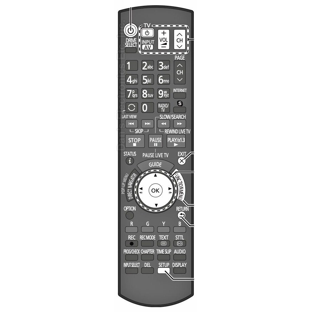 Panasonic N2QAYB000755 DVDR Remote Control