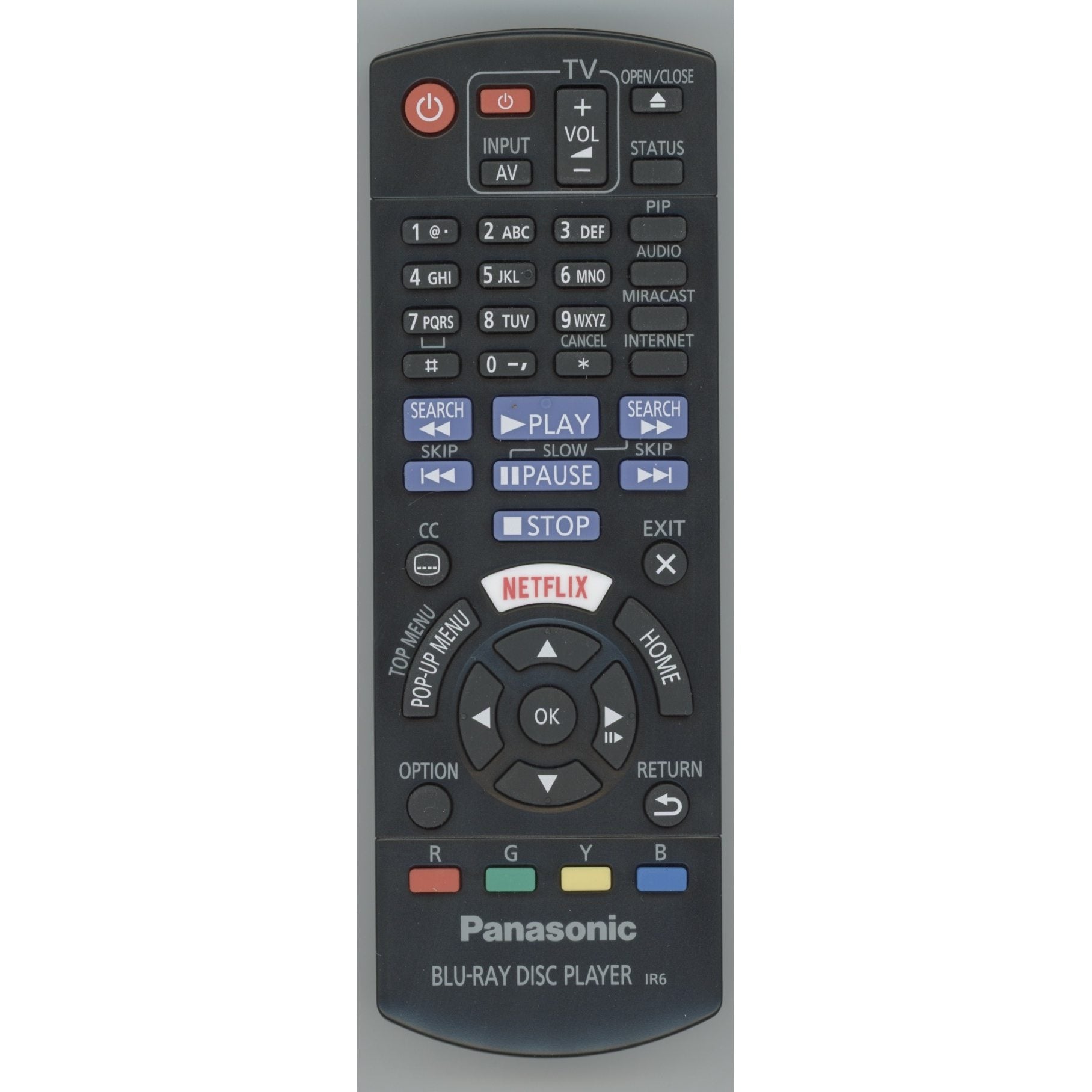 Panasonic N2QAYB001023 Blu-ray Remote Control