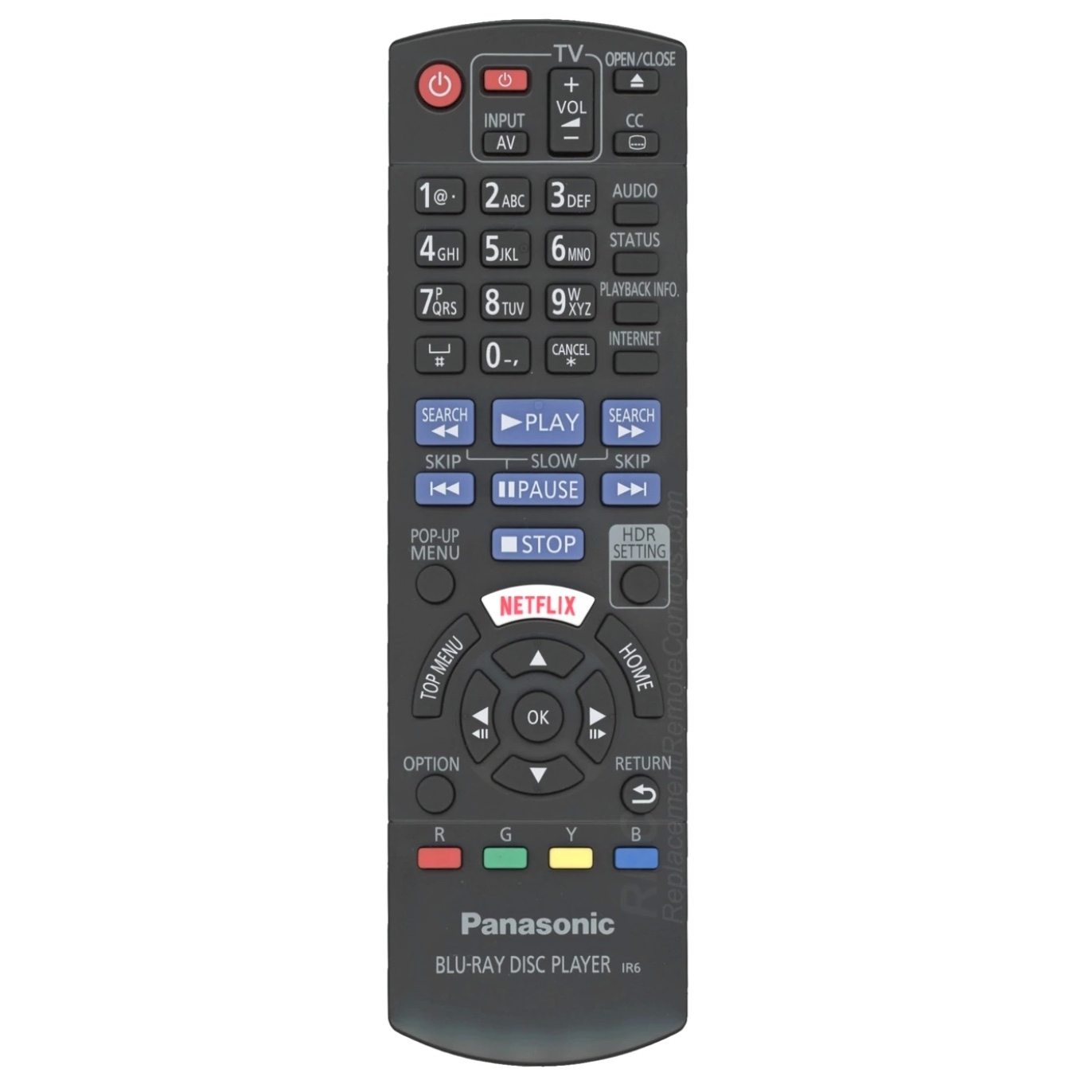 Panasonic N2QAYB001206 Blu-ray Remote Control