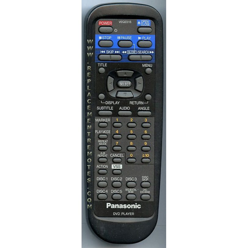 Panasonic VEQ2315 DVD Remote Control