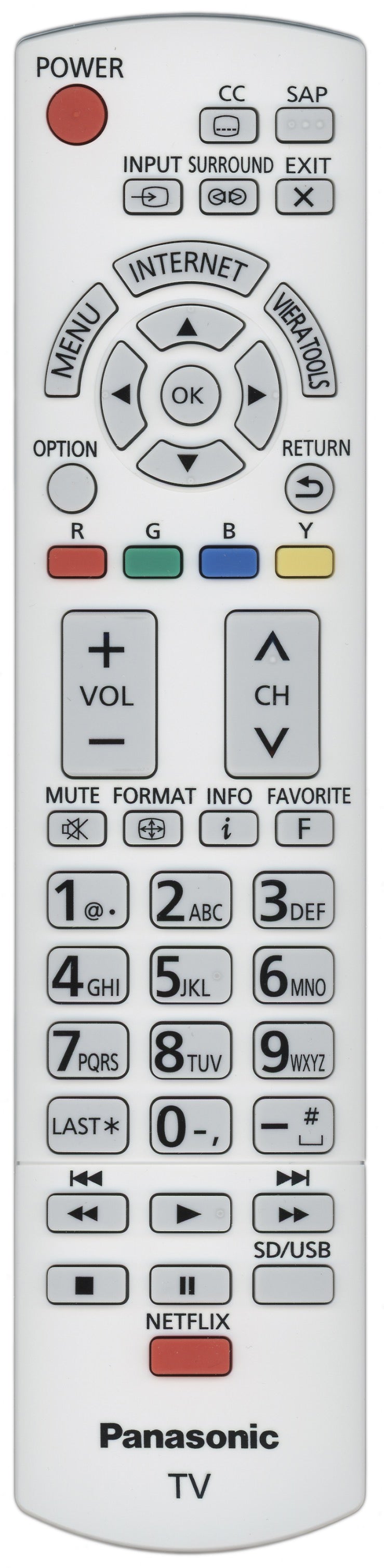 Panasonic N2QAYB000797 TV Remote Control