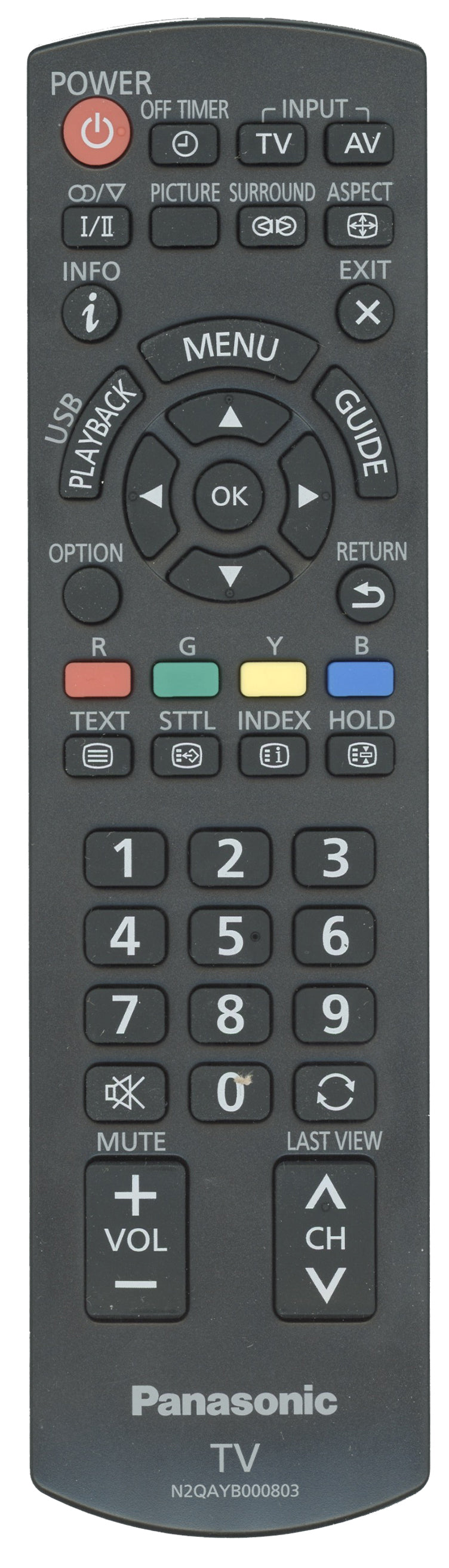 Panasonic N2QAYB000803 TV Remote Control