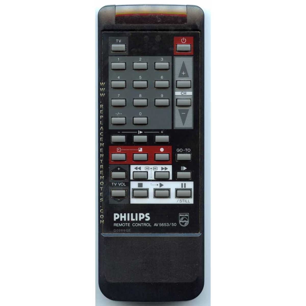 Philips AV5653/50 VCR Remote Control