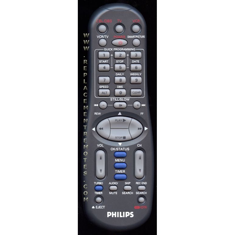 Philips LP20703007D VCR Remote Control