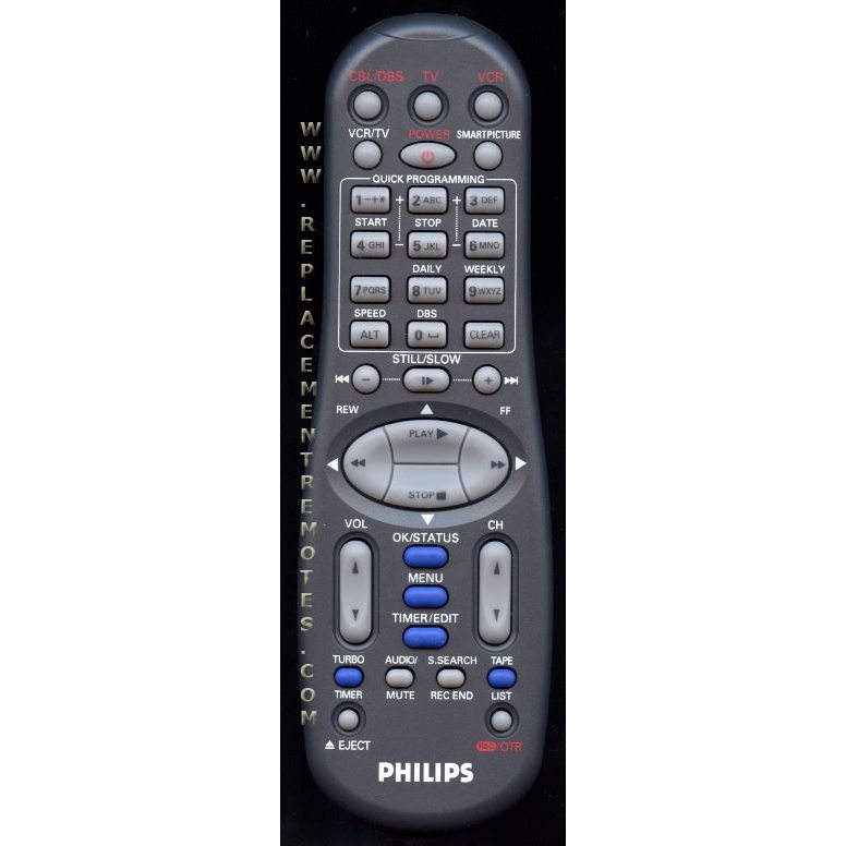 Philips LP20703009A VCR Remote Control