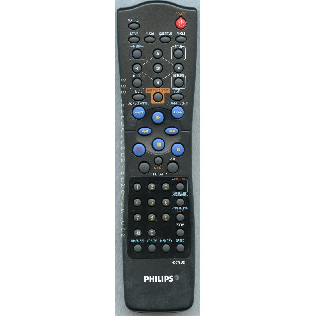 Philips N9078UD DVD/VCR Remote Control