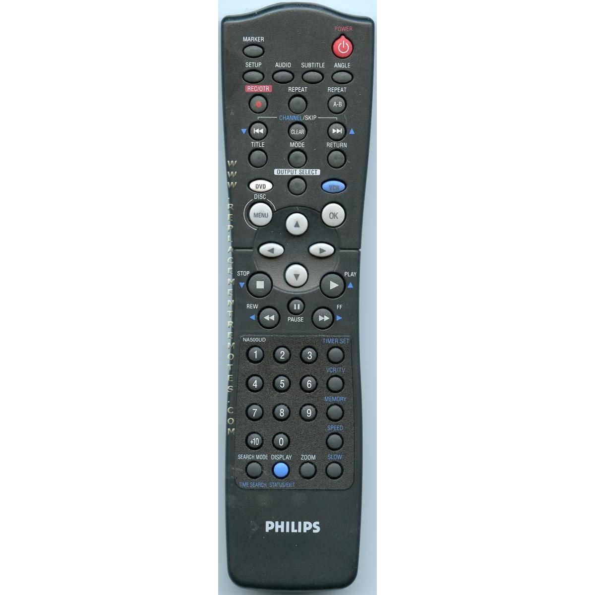 Philips NA500UD DVD/VCR Remote Control