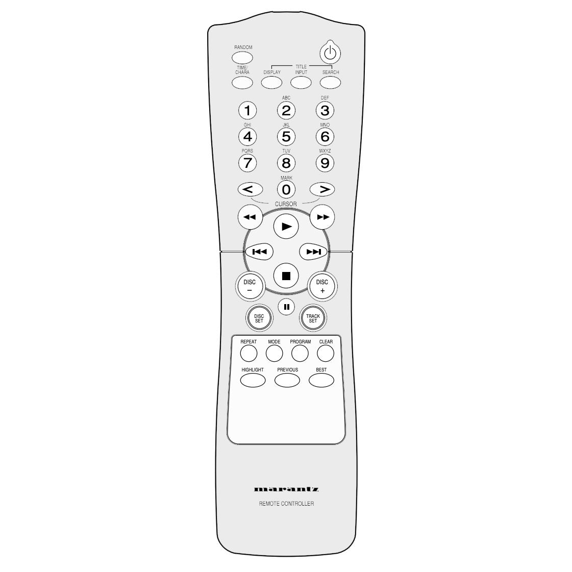 Philips ZK305W0010 CD Remote Control