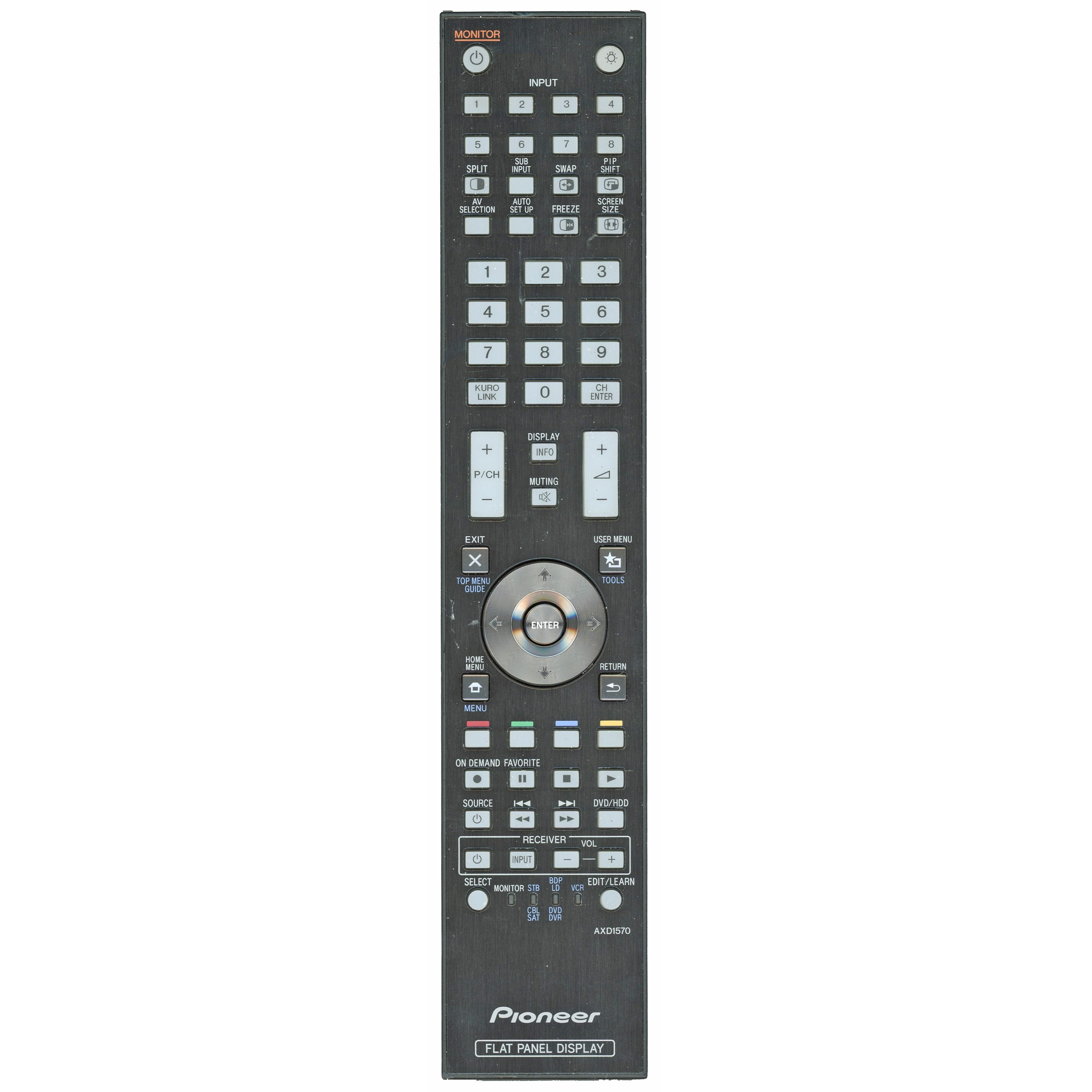 Pioneer AXD1570 Flat Panel Display TV Remote Control - AXD1570