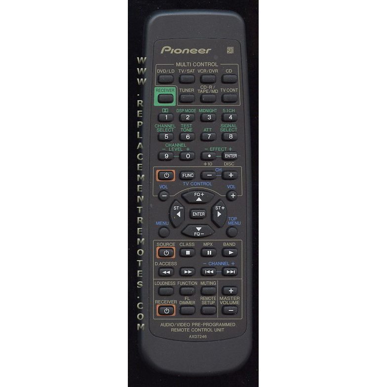 Pioneer AXD7246 Receiver Remote Control