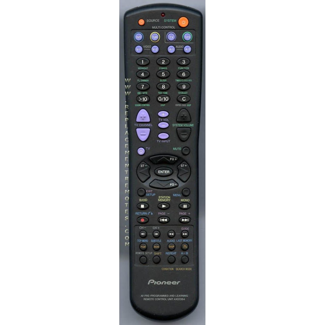 Pioneer AXD7264 Receiver Remote Control