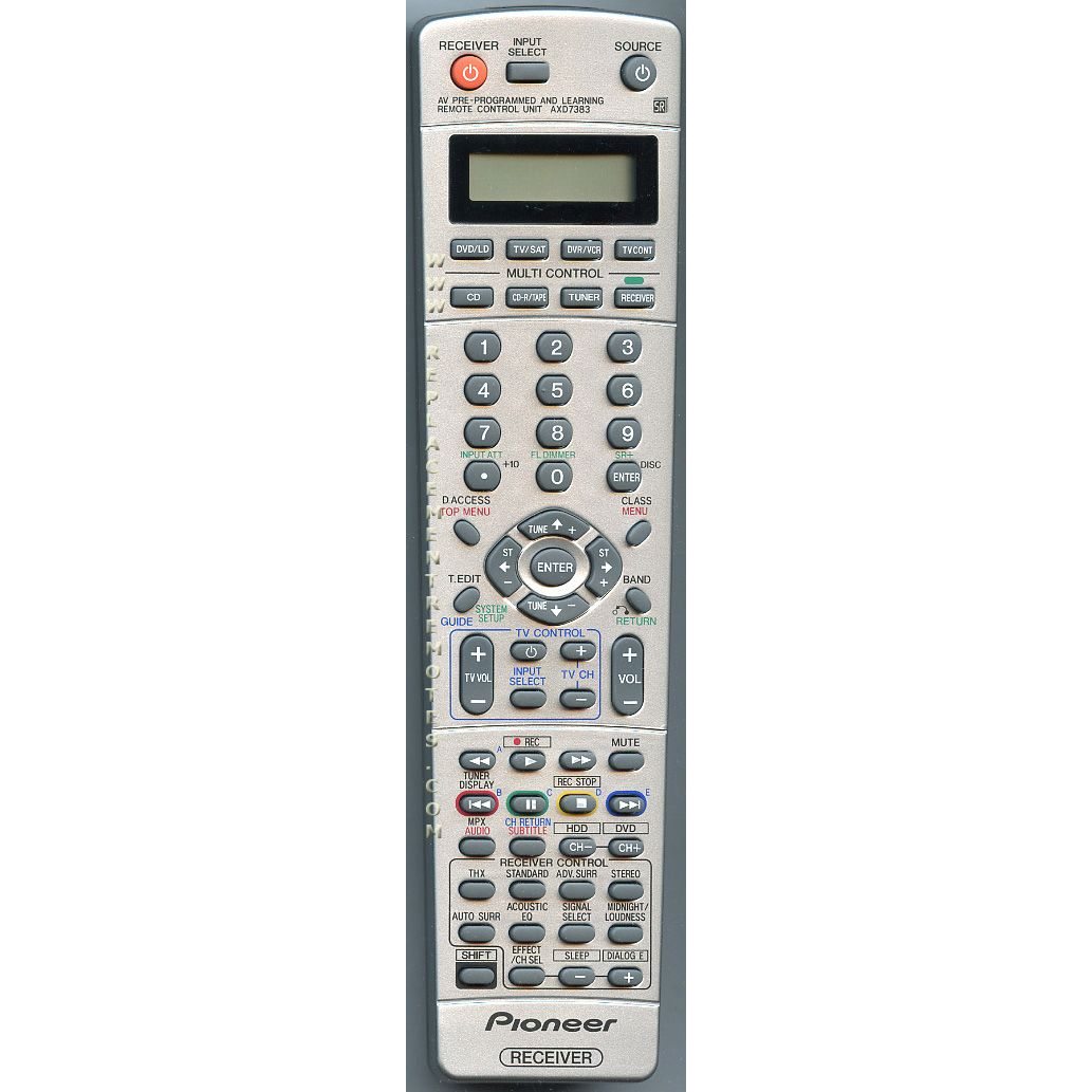 Pioneer AXD7383 Receiver Remote Control