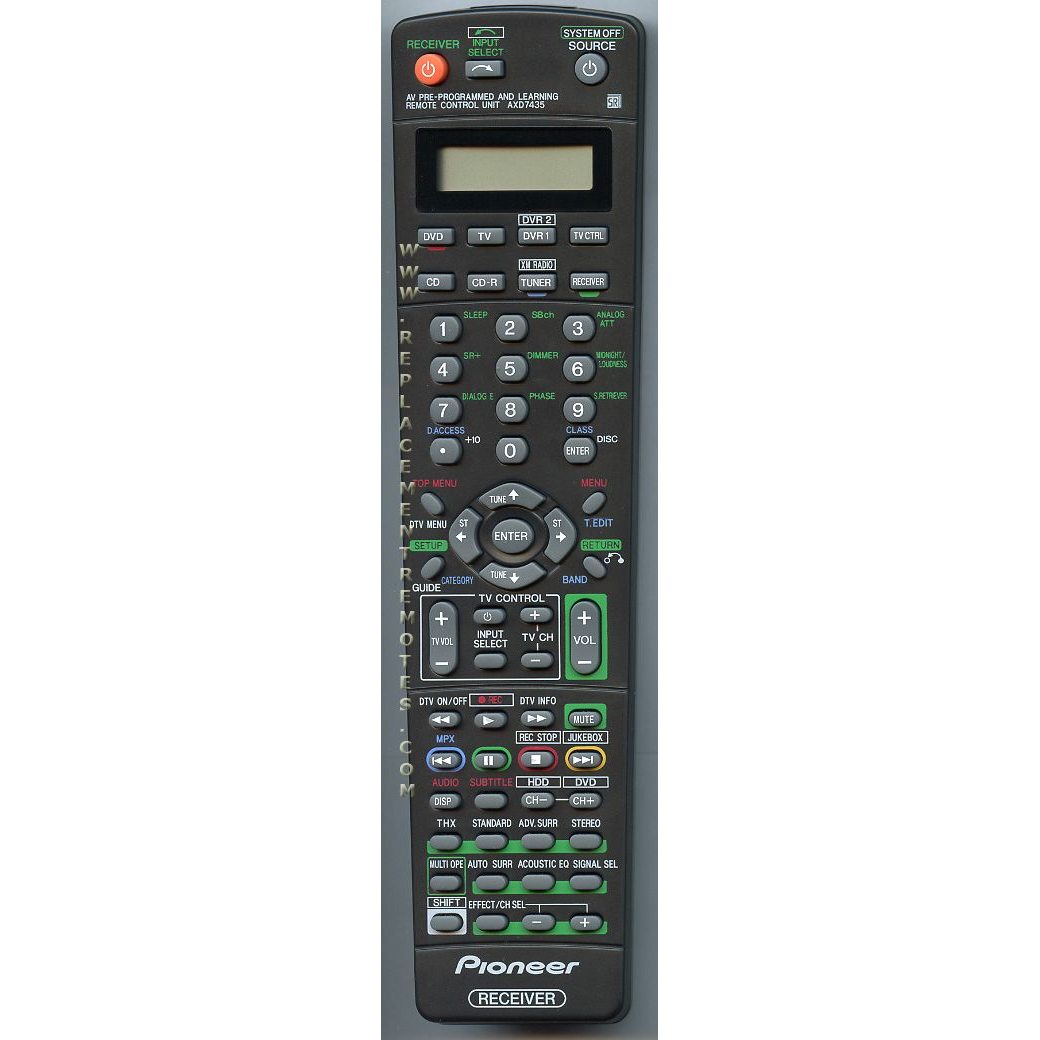 Pioneer AXD7435 Receiver Remote Control