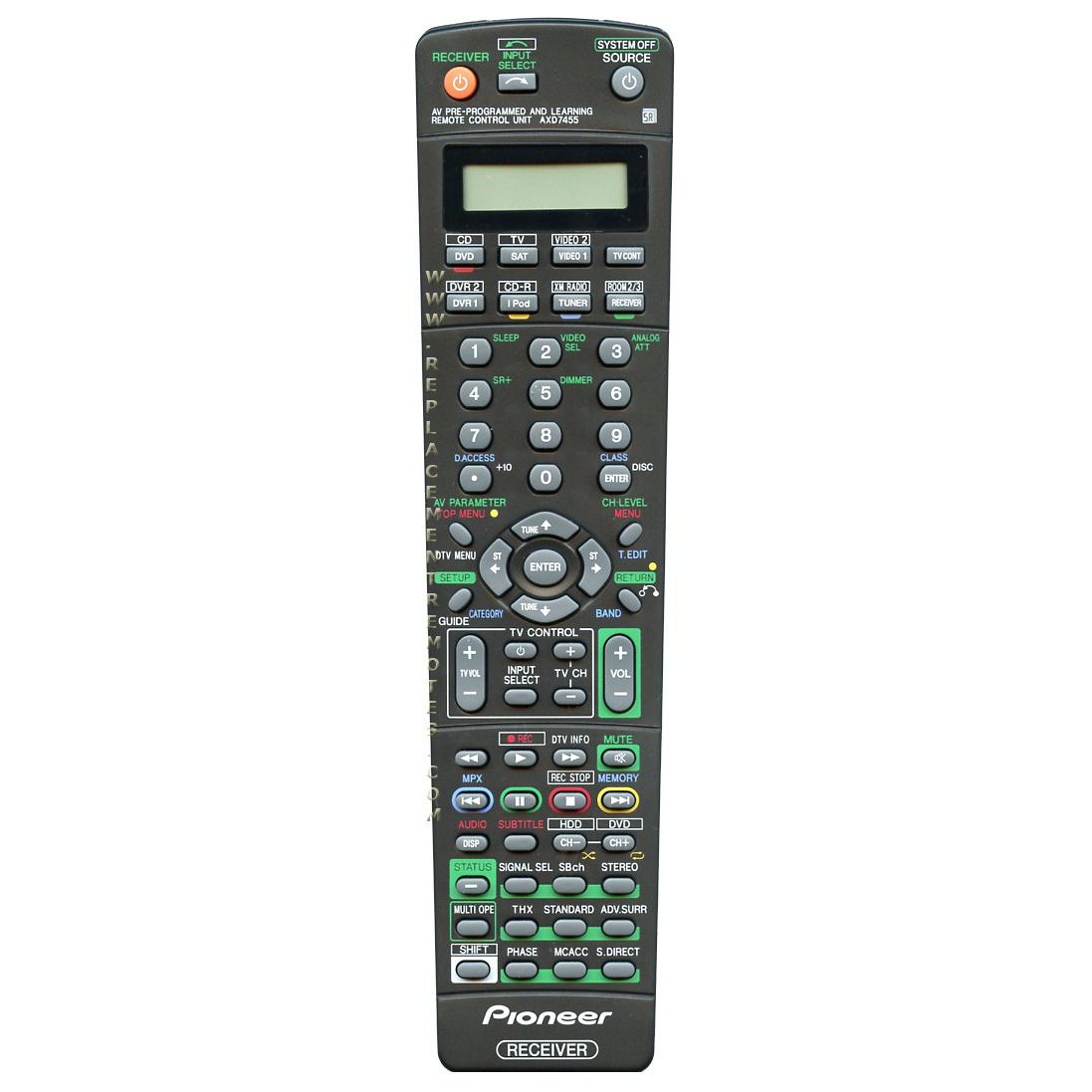 Pioneer AXD7455 Receiver Remote Control