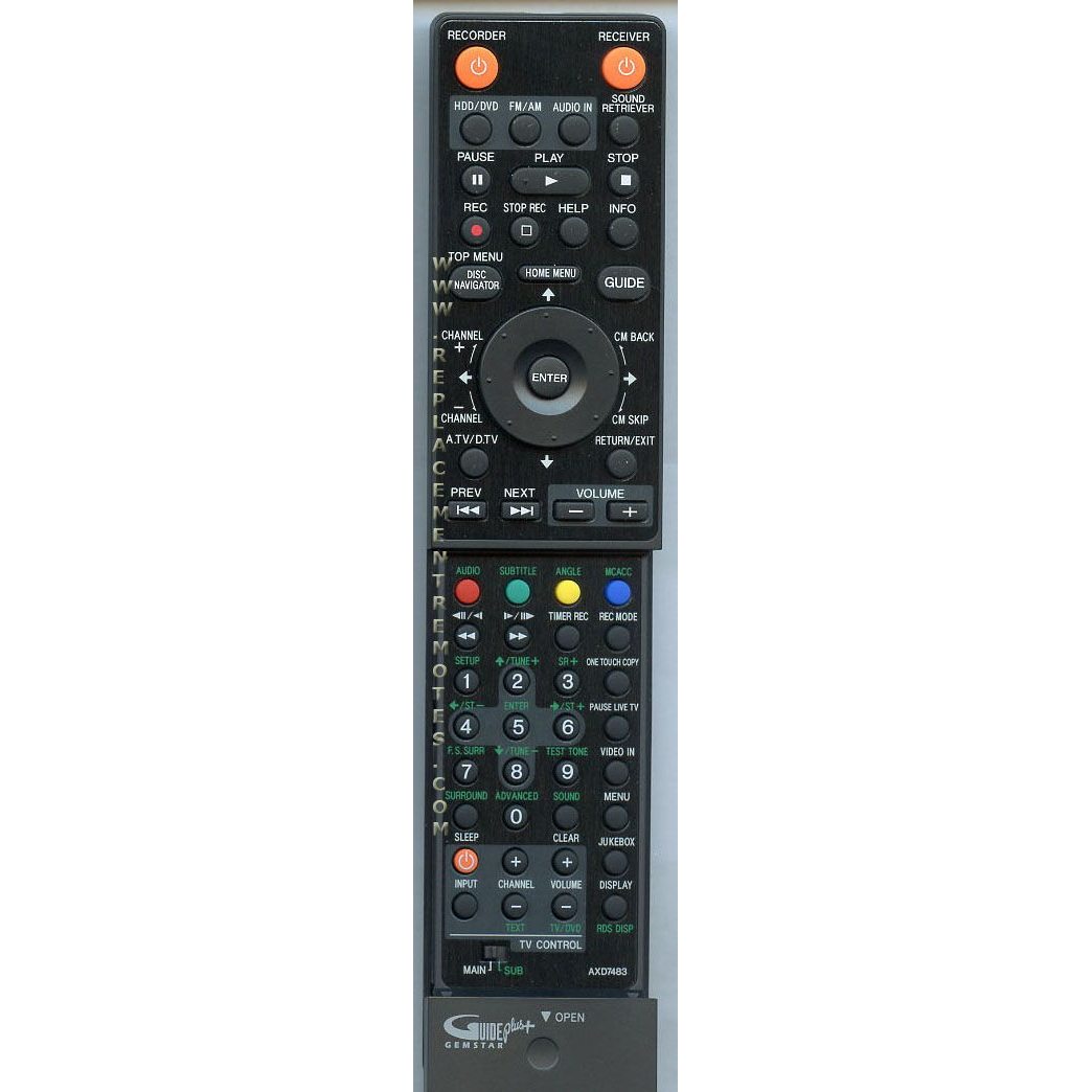 Pioneer AXD7483 Blu-ray Remote Control