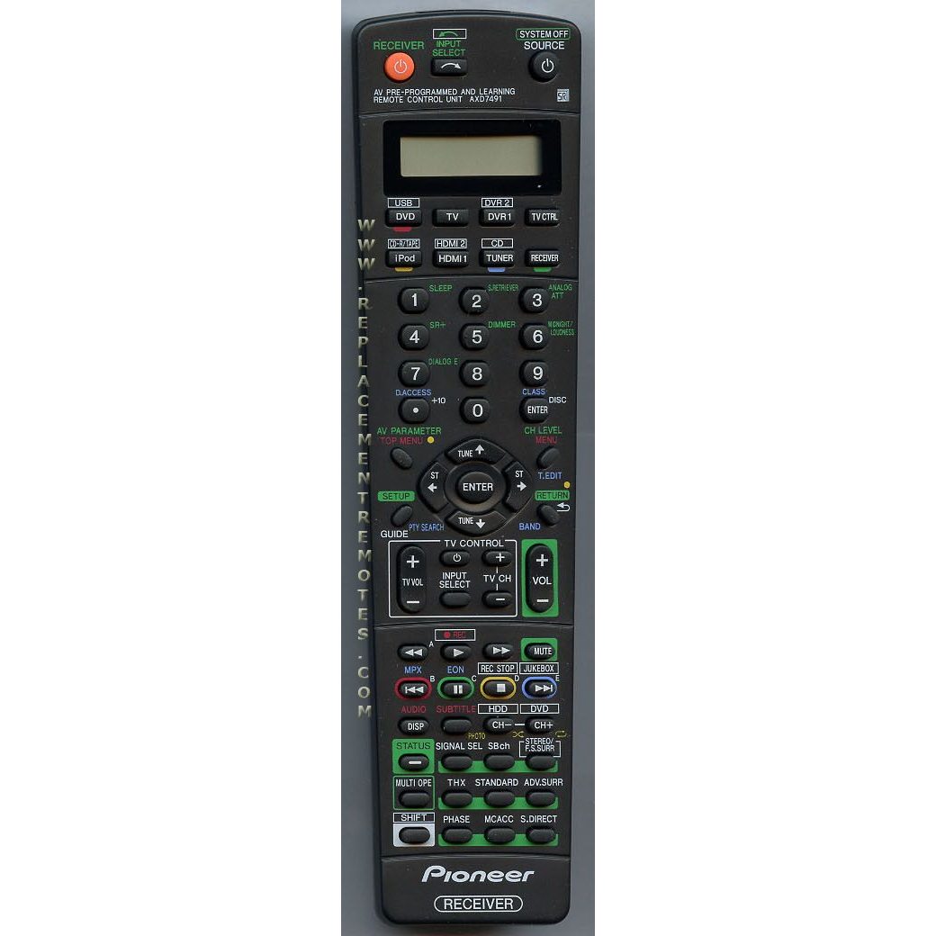 Pioneer AXD7491 Receiver Remote Control