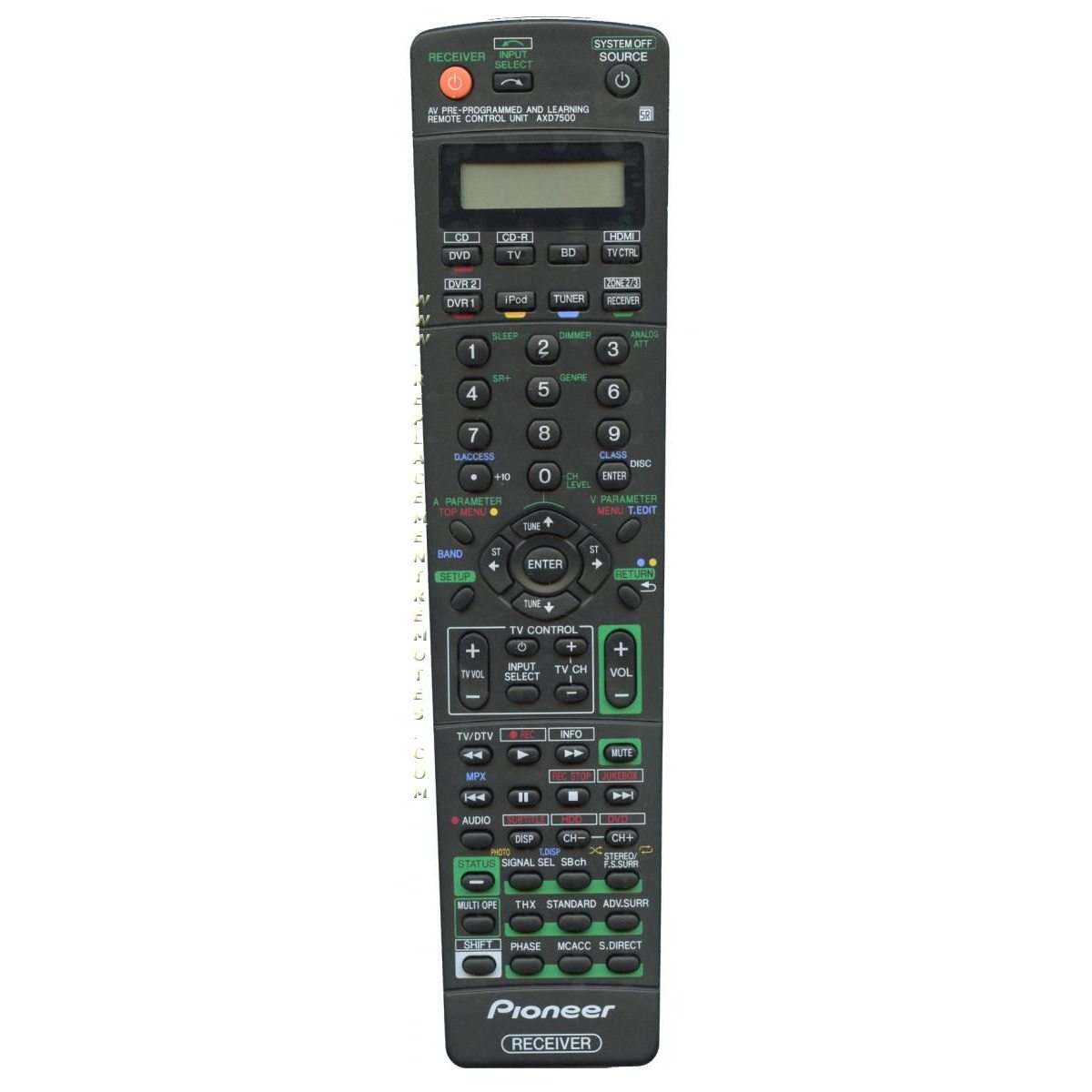 Pioneer AXD7500 Receiver Remote Control