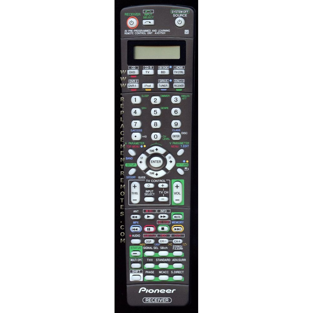 Pioneer AXD7501 Receiver Remote Control