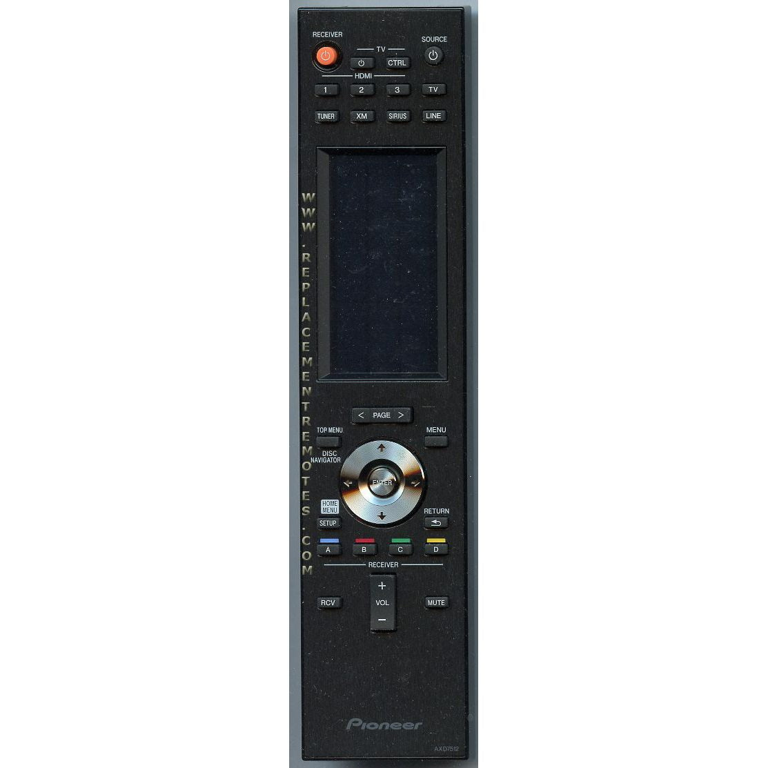 Pioneer AXD7512 Receiver Remote Control