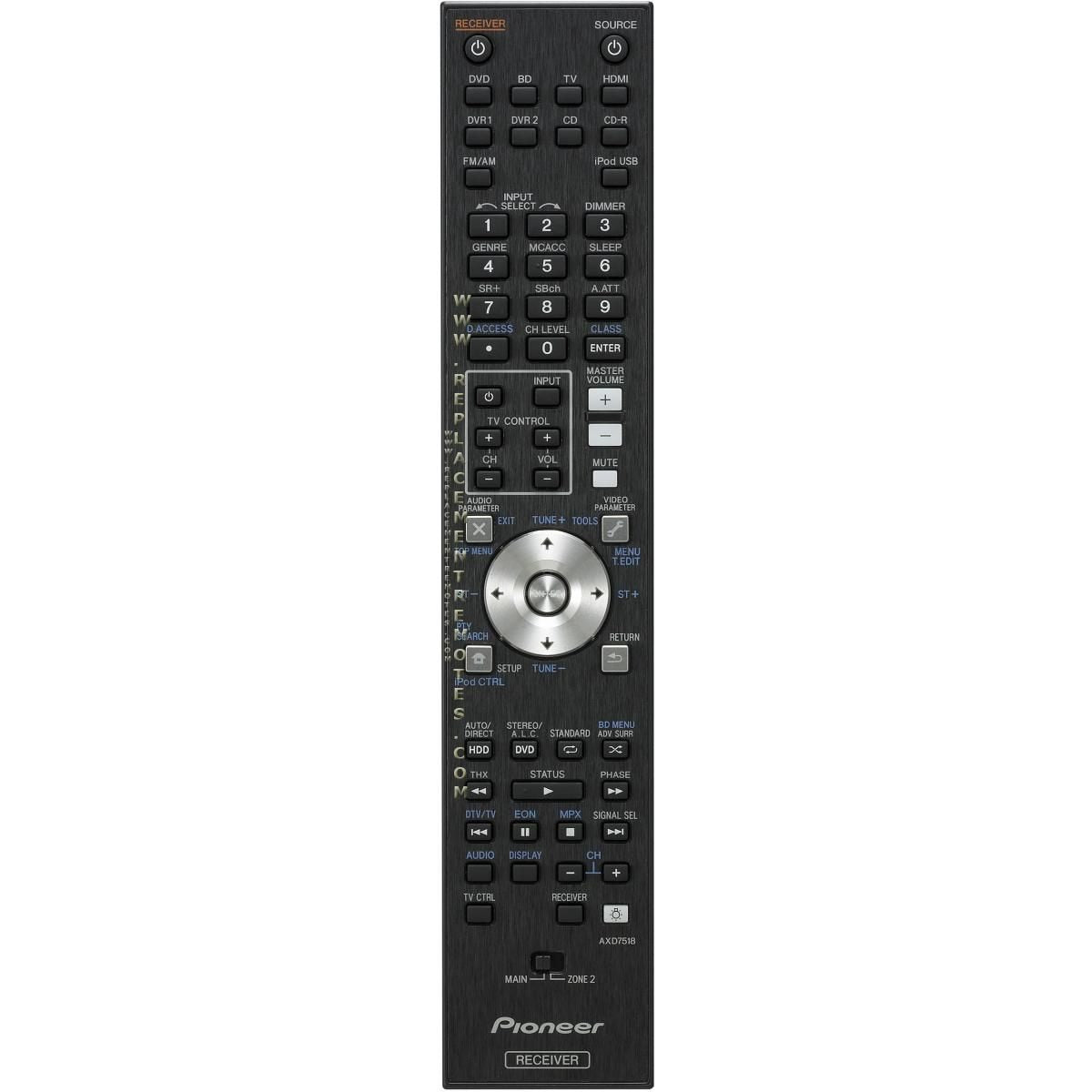 Pioneer AXD7518 Receiver Remote Control