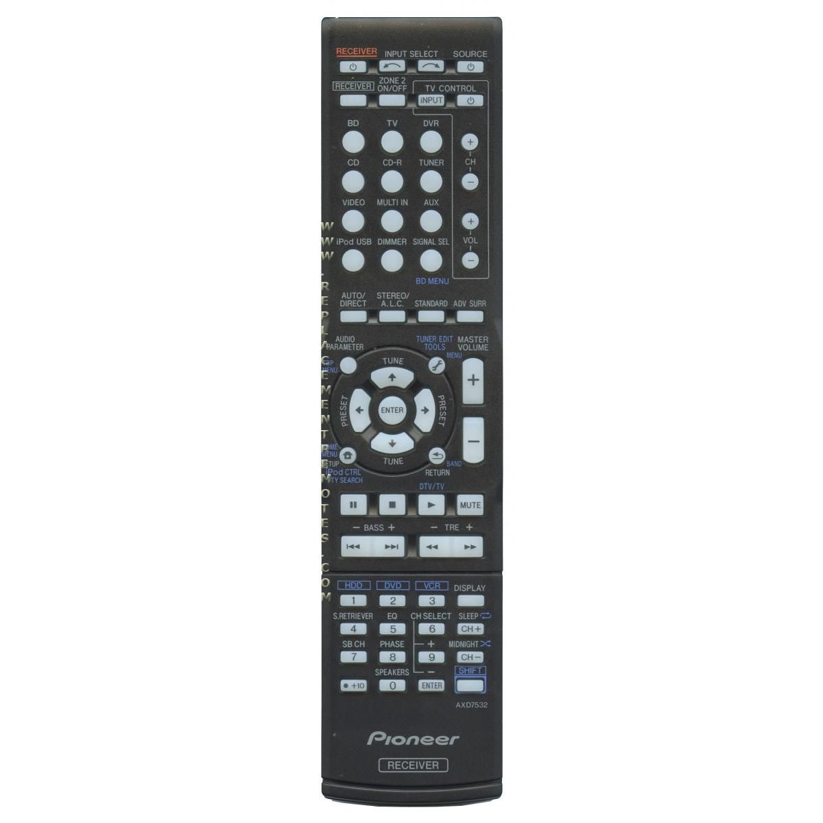 Pioneer AXD7532 Receiver Remote Control