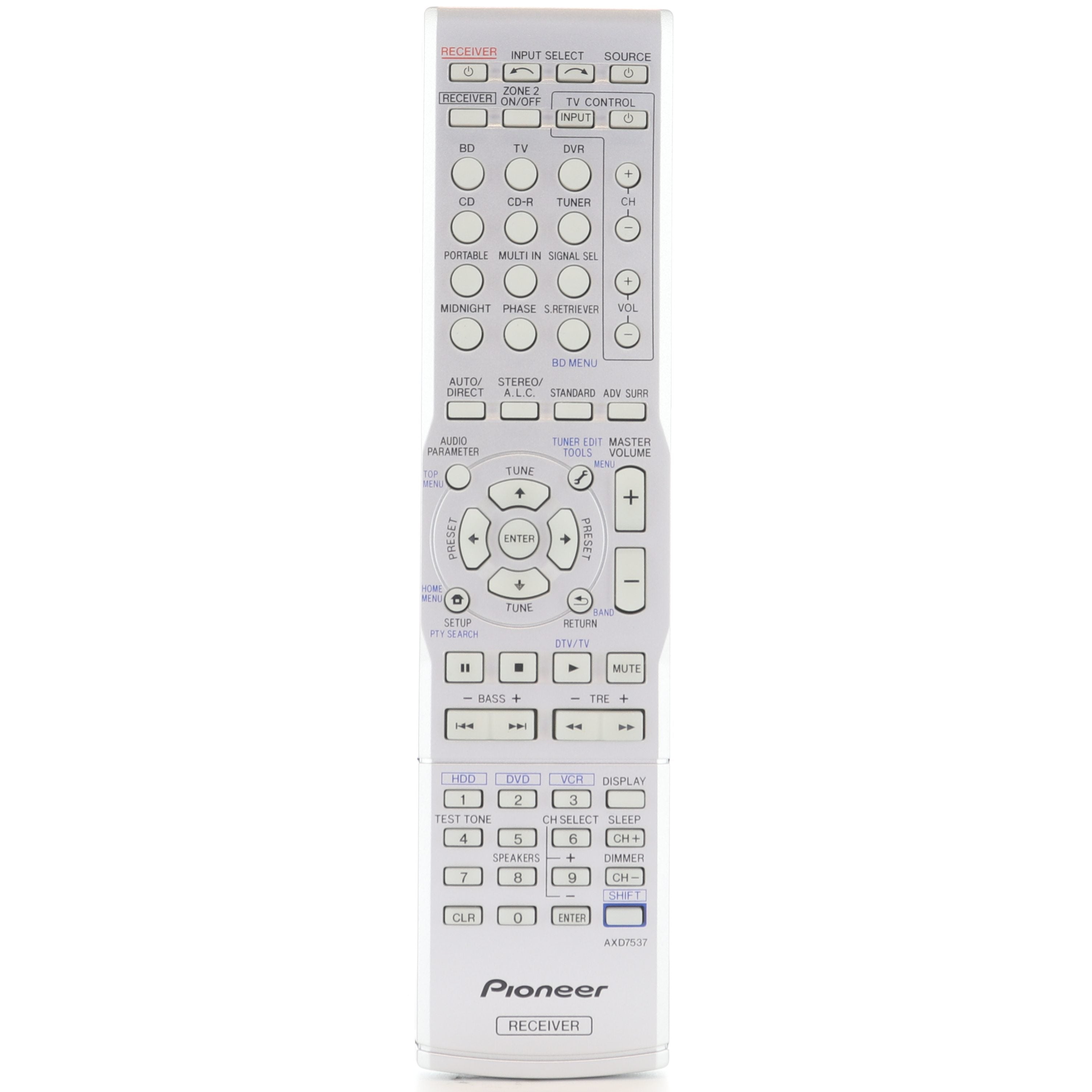 Pioneer AXD7537 Receiver Remote Control