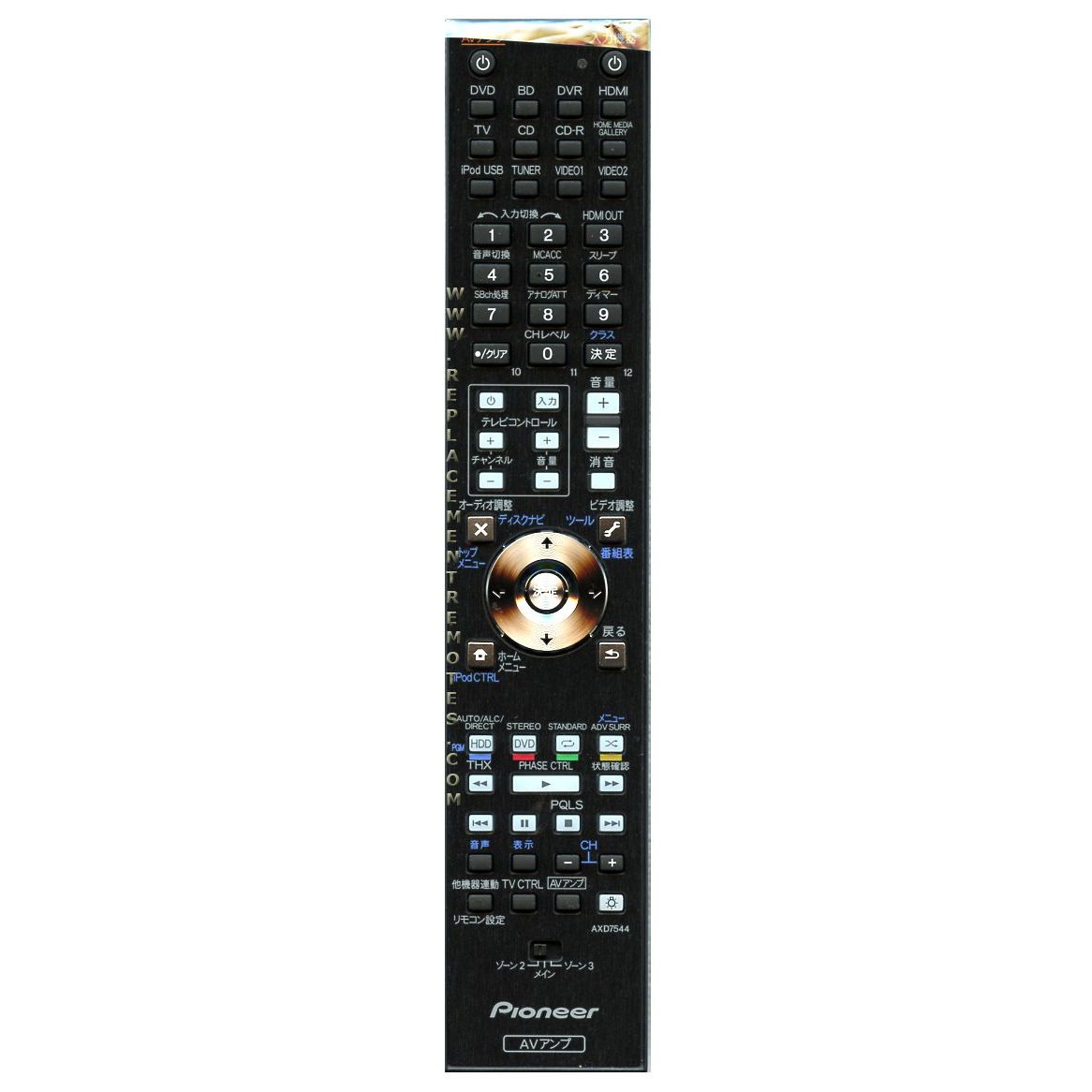 Pioneer AXD7544 Audio Remote Control