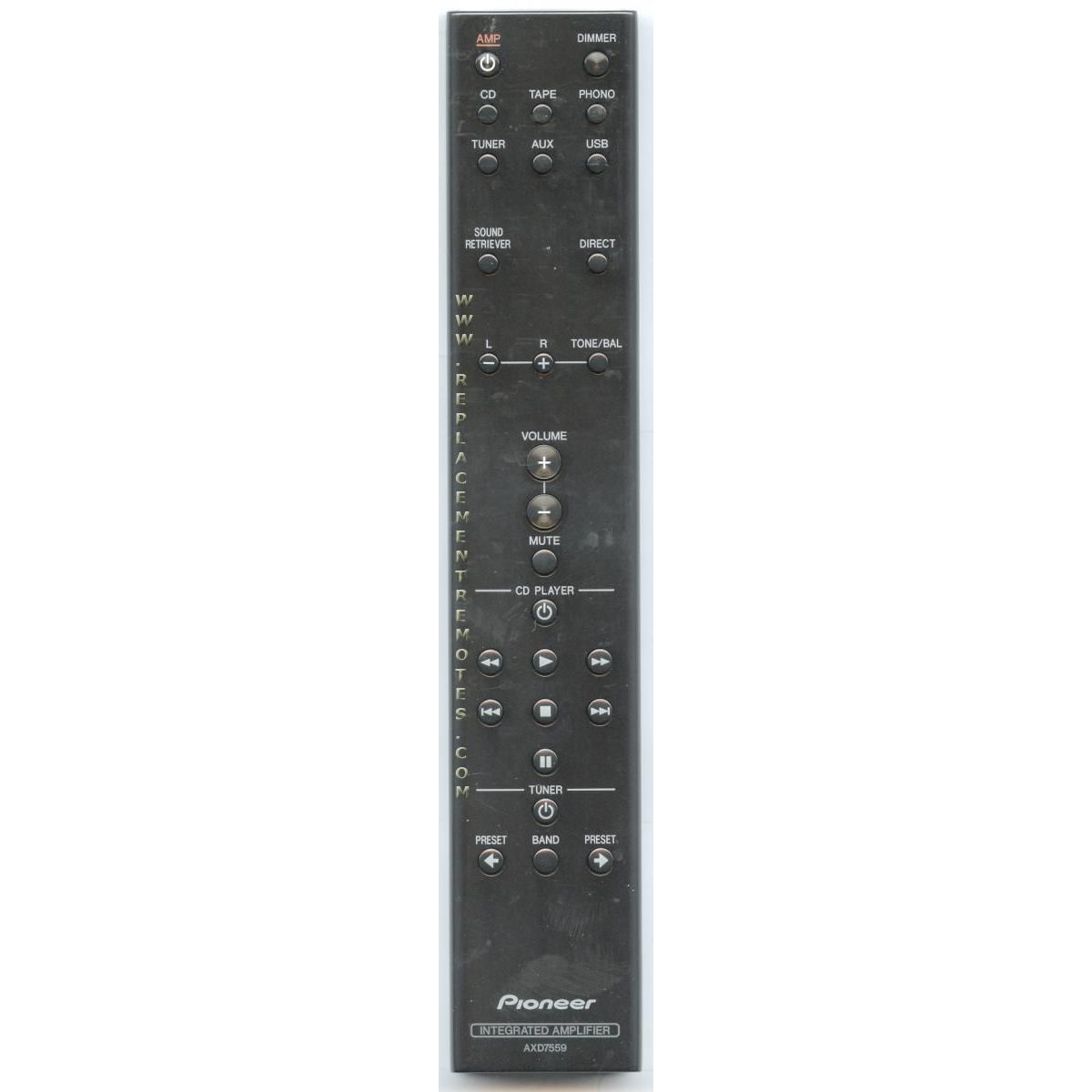 Pioneer AXD7559 Integrated Amplifier Audio Remote Control