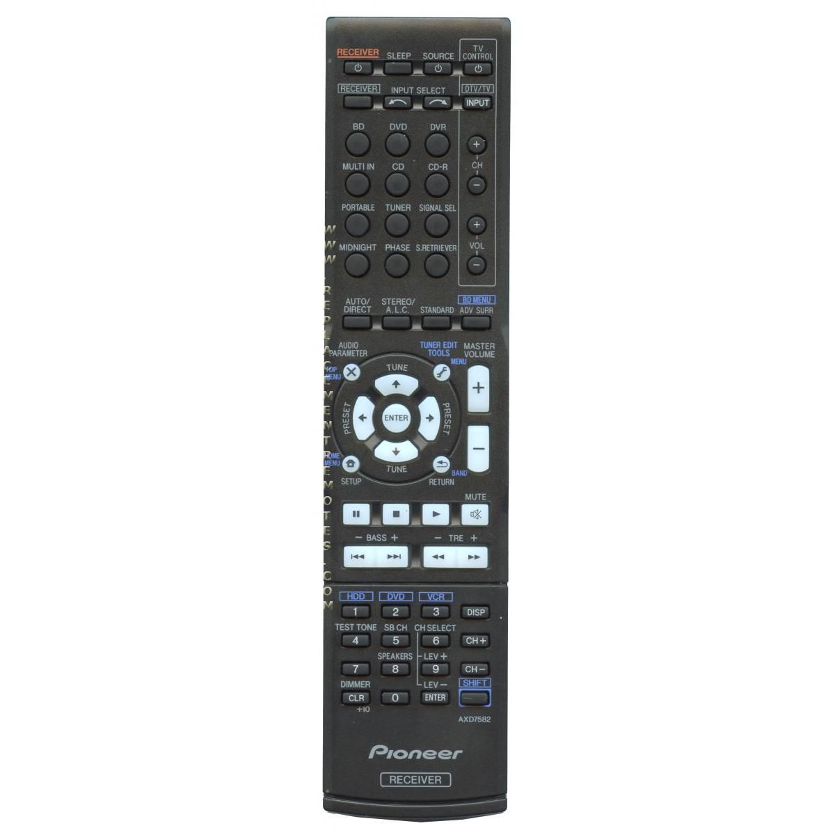 Pioneer AXD7582 Receiver Remote Control