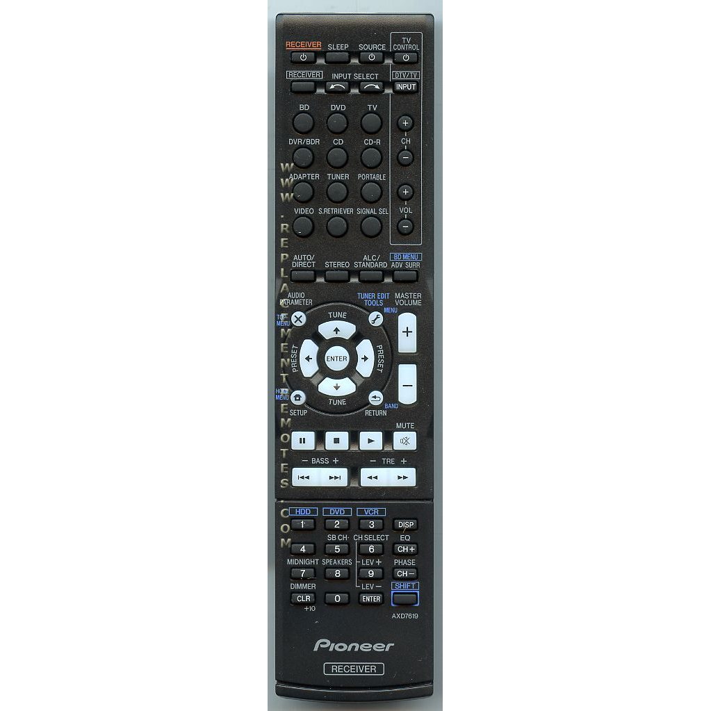 Pioneer AXD7619 Receiver Remote Control