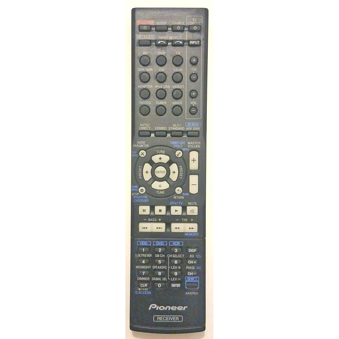 Pioneer AXD7621 Receiver Remote Control