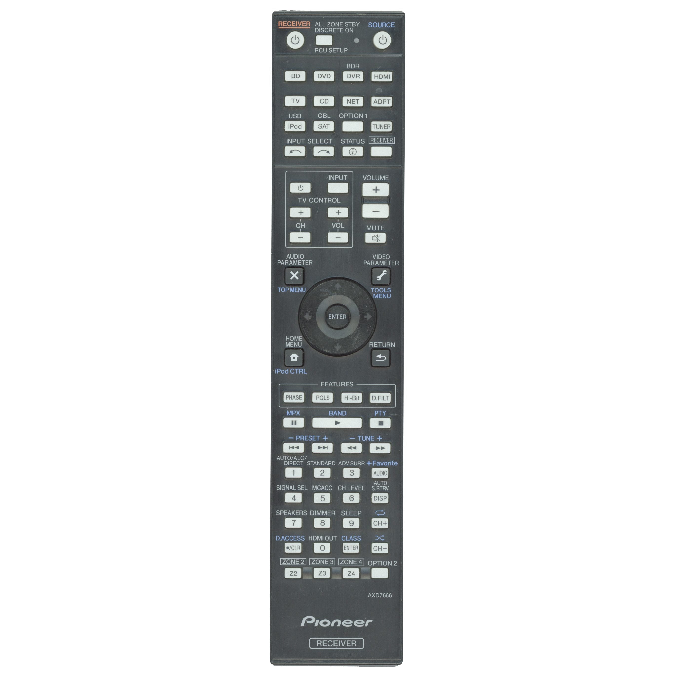 Pioneer AXD7666 Receiver Remote Control