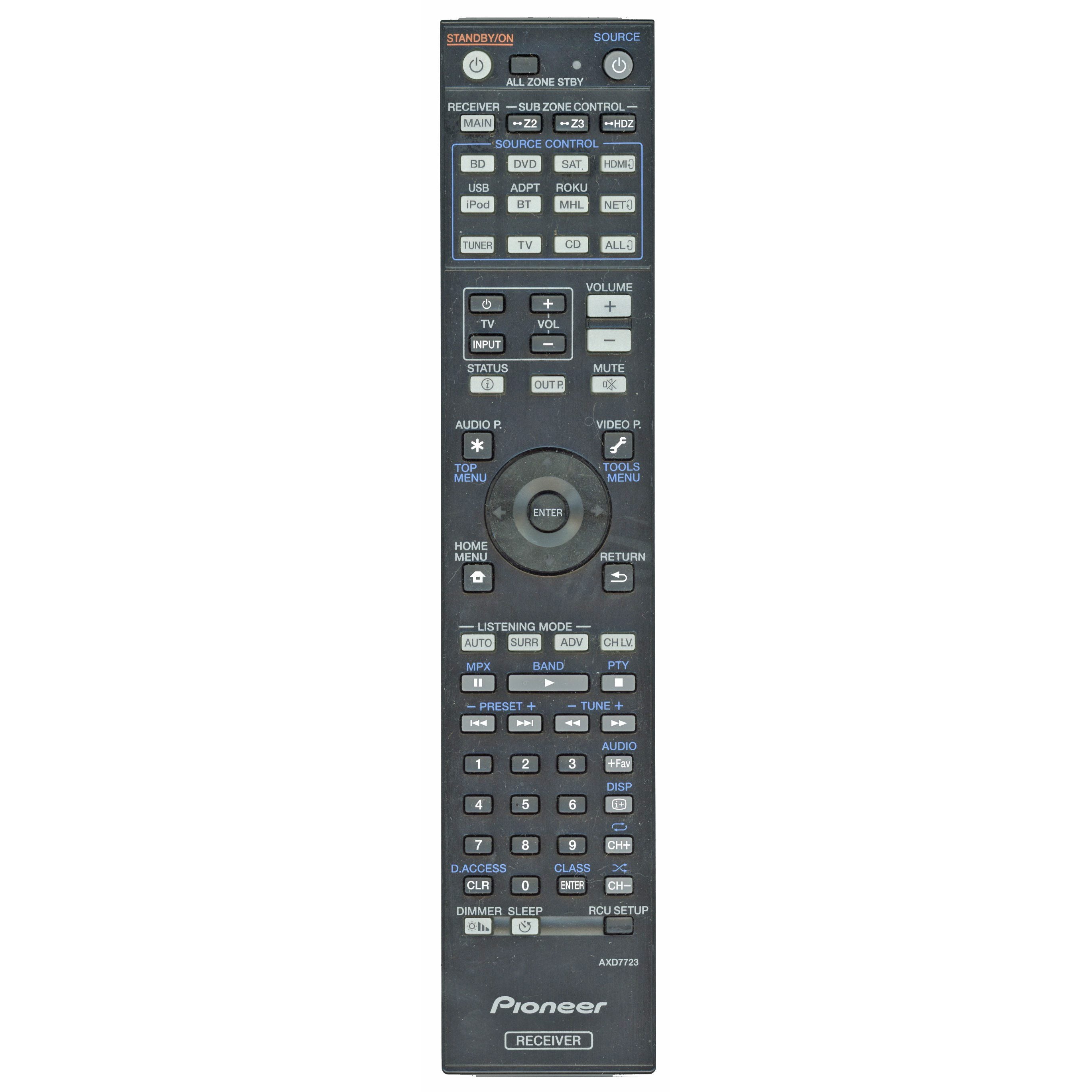 Pioneer AXD7723 Receiver Remote Control