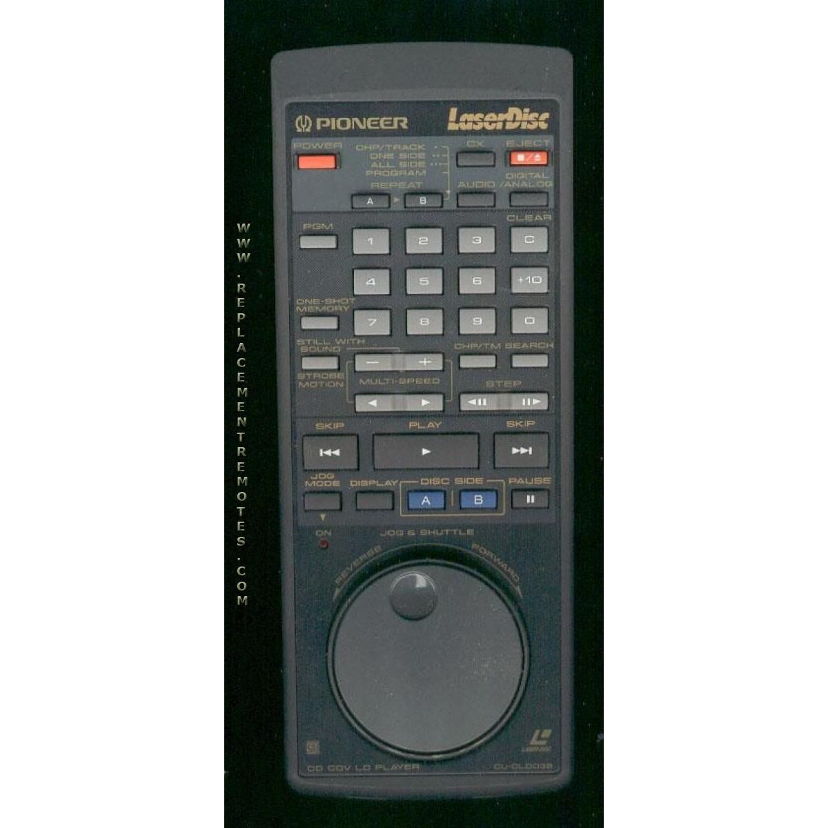 Pioneer CUCLD03B Laser Disc Remote Control