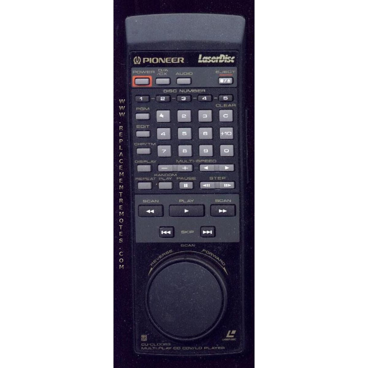 Pioneer CUCLD063 Laser Disc Remote Control