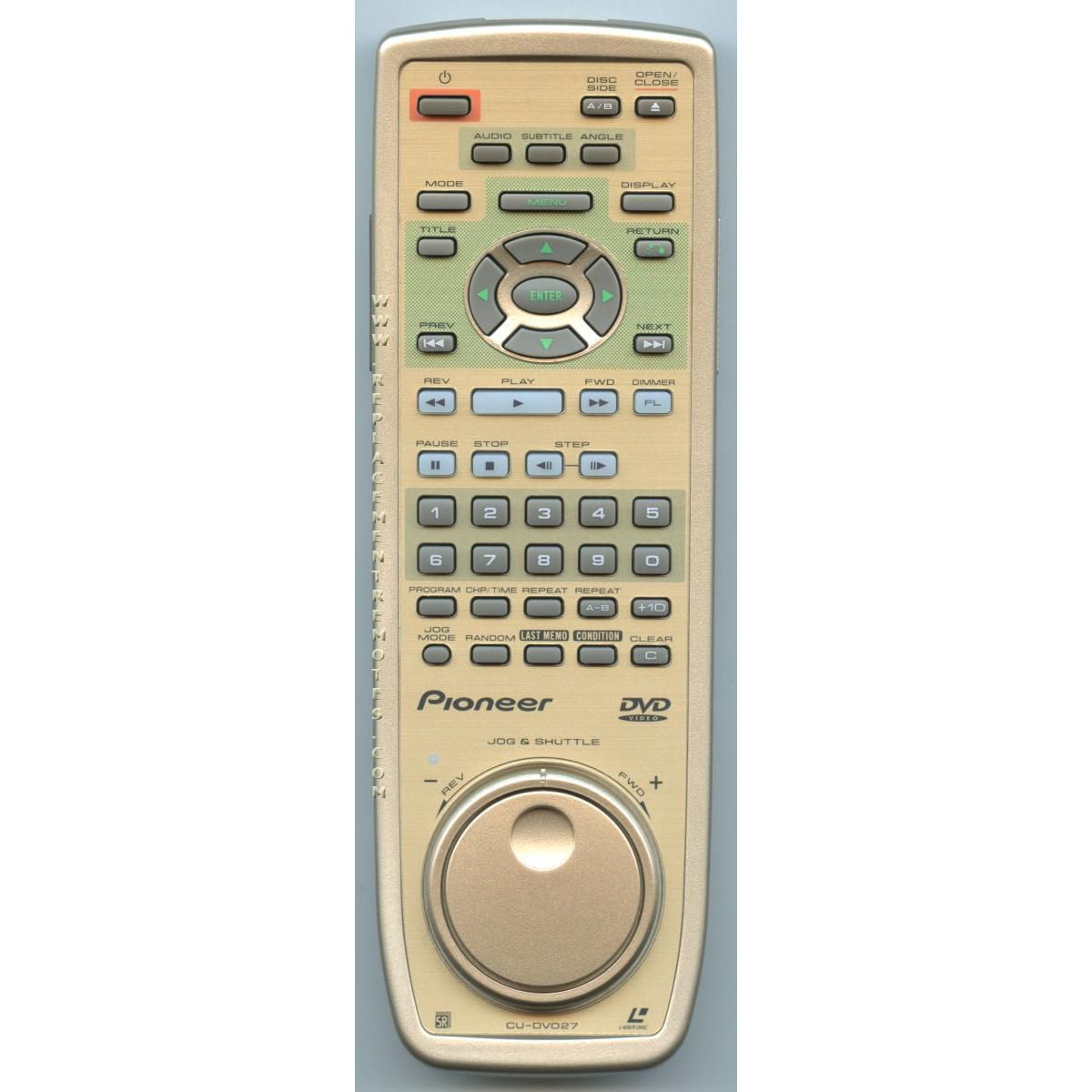 Pioneer CUDVD27 DVD Remote Control